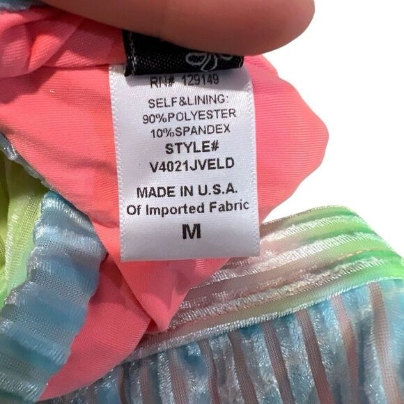 Dippin Daisys Swim Revibe Ribbed Velvet Women M Bikini Set Swimsuit High Rainbow - Picture 7 of 11